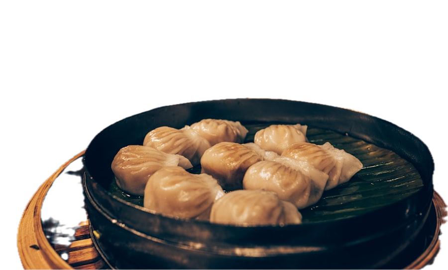 Ångade bao i bambukorg