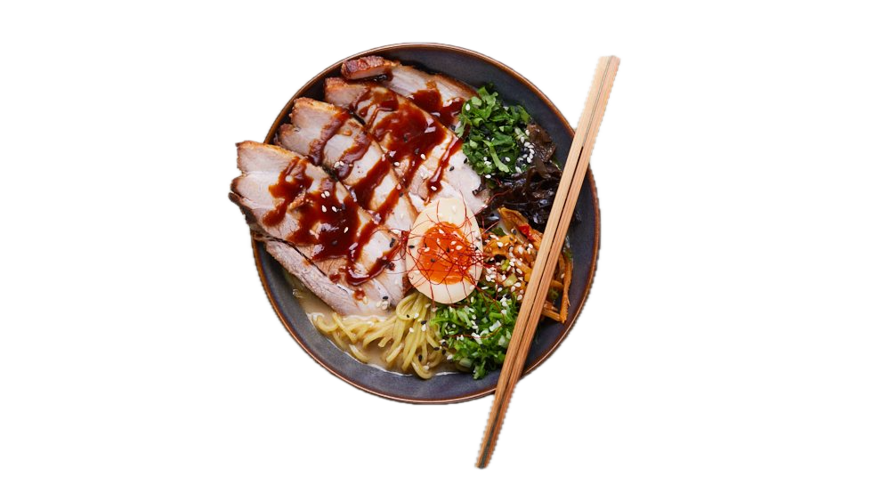 Kimli Tonkatsu, ramen med grillad fläsksida och ägg